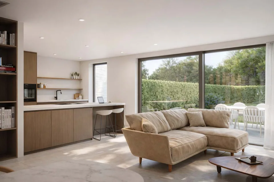 Interieur koppelwoning Sint-Laureins – veel licht