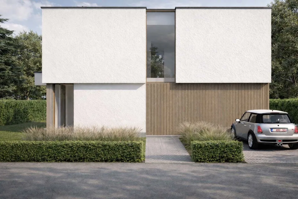Voorgevel Nieuwbouwwoning in Bredene door J.A.N Plus Architecten