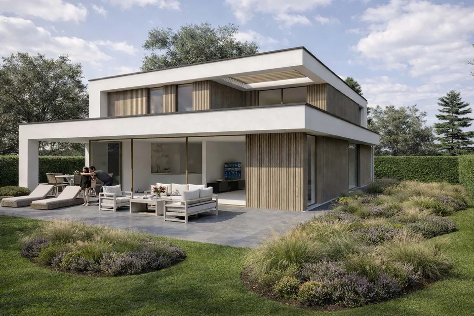 Detail architectuur nieuwbouwproject Bredene
