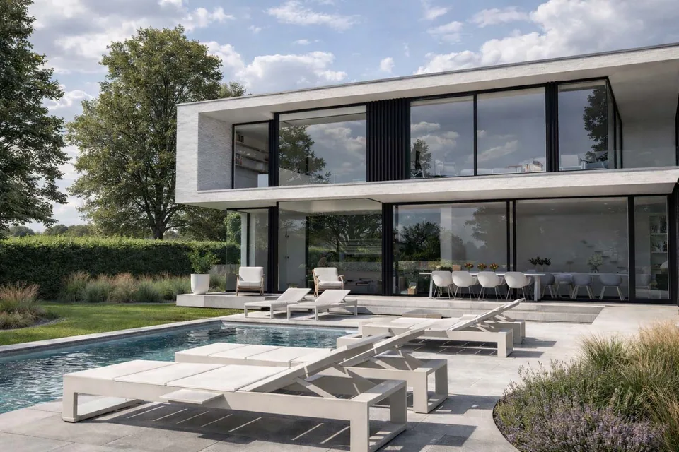 Zwembad bij nieuwbouwwoning Brugge