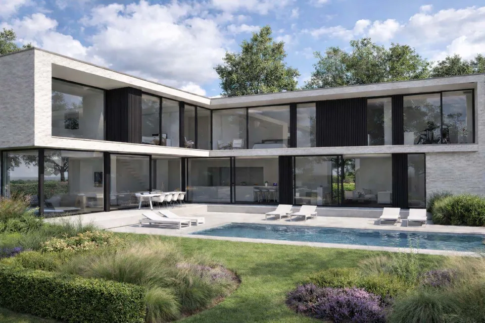 Zwembad bij nieuwbouwwoning Brugge