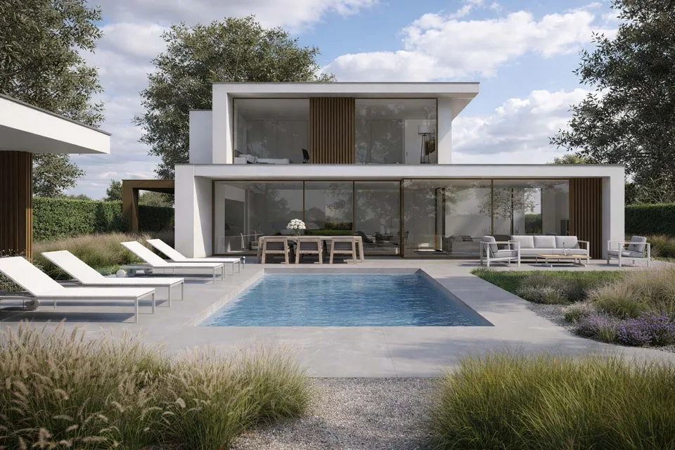 Moderne woning Brugge met crepi gevel