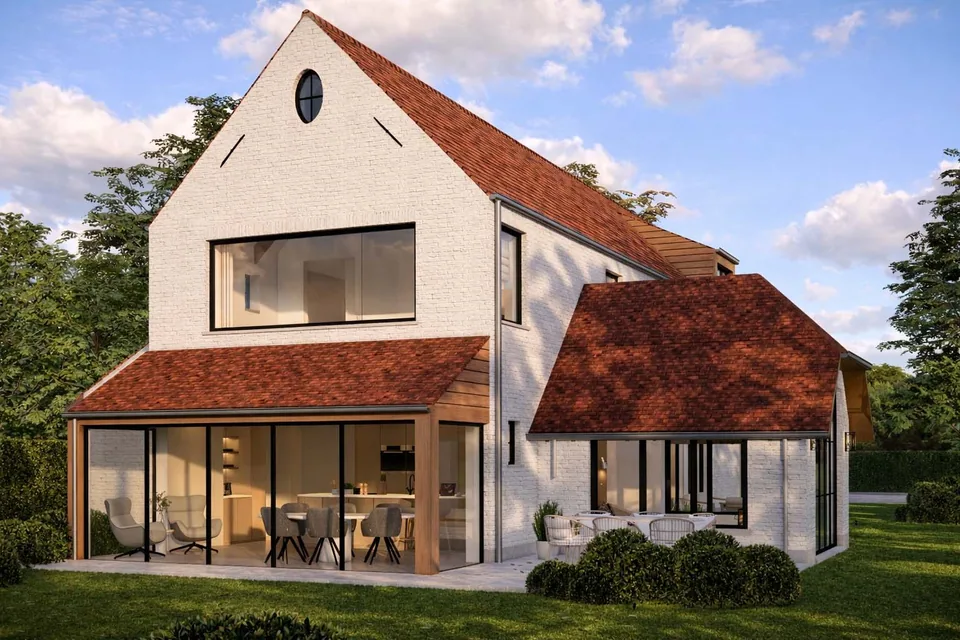 Achtergevel pastorie nieuwbouwwoning Brugge