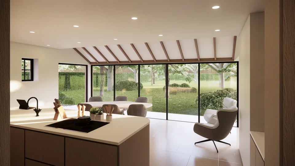 Interieur pastoriestijl woning Sint-Kruis