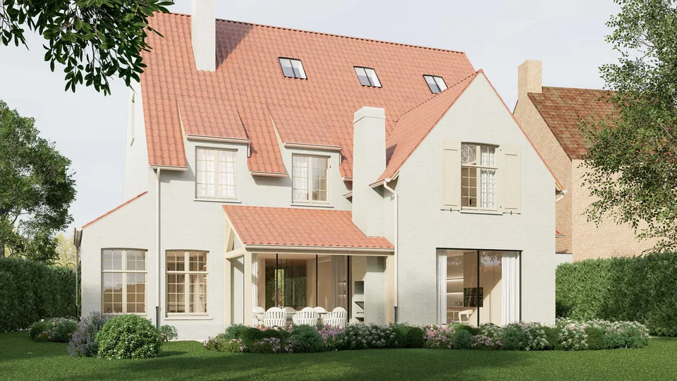 Achtergevel nieuwbouwproject in Moerkerke (Damme)