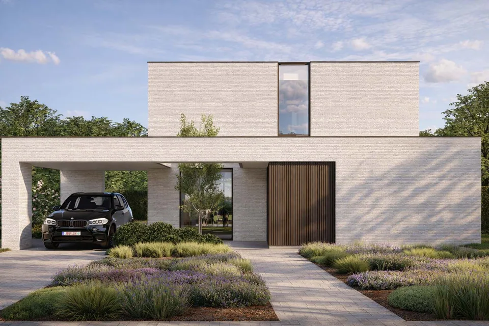 Voorgevel nieuwbouwproject in Dentergem