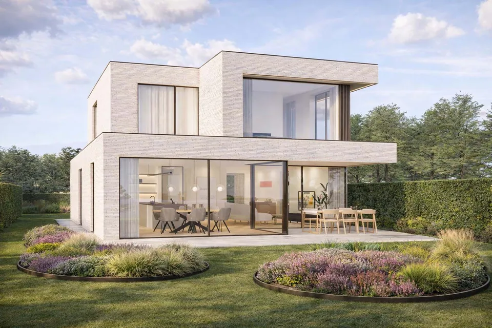 Achtergevel nieuwbouwproject in Dentergem