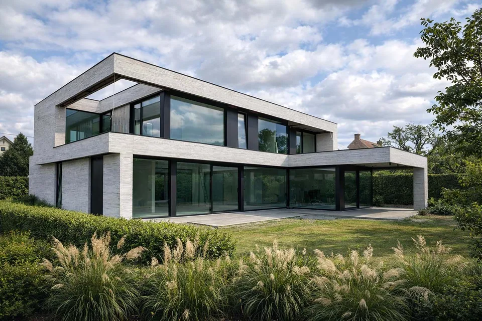 Nieuwbouwwoning met zwembad in Gent – J.A.N Plus Architecten