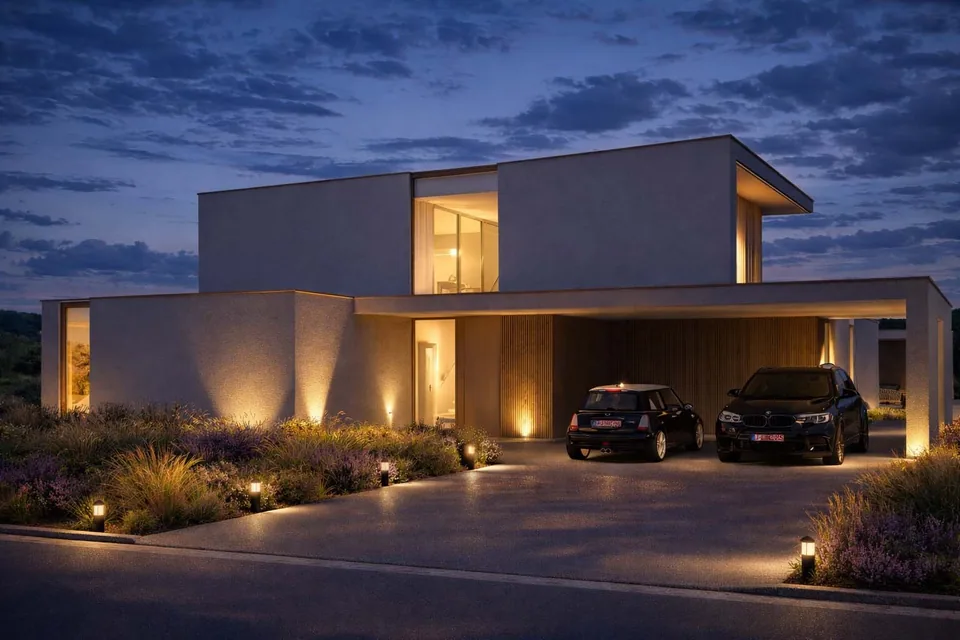 Moderne nieuwbouwwoning in Gistel met zwembad door J.A.N Plus Architecten