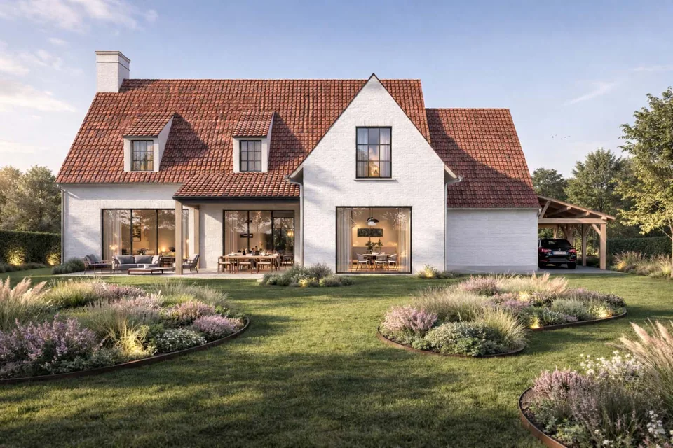 Landelijke nieuwbouwwoning in Gistel door J.A.N Plus Architecten