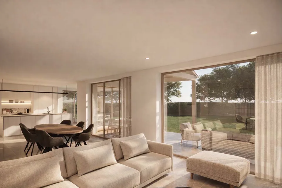 Voorgevel nieuwbouw landelijke woning in Gistel