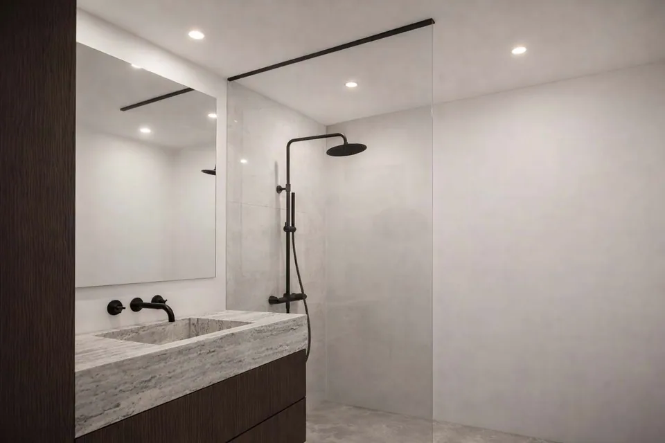 Detail architectuur nieuwbouwwoning Knokke-Heist