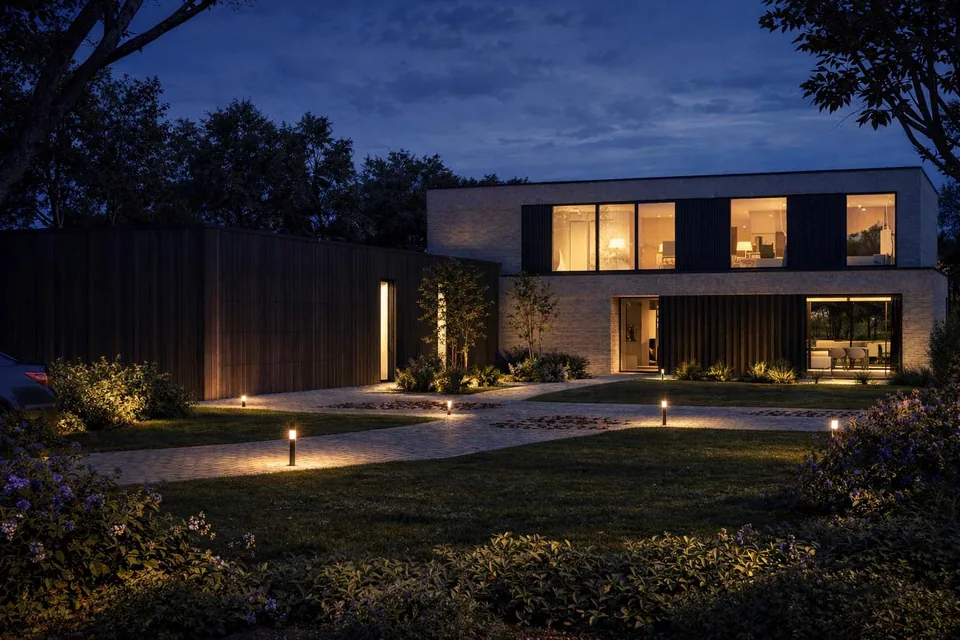 Nieuwbouwwoning in Oedelem met overdekt zwembad door J.A.N Plus Architecten