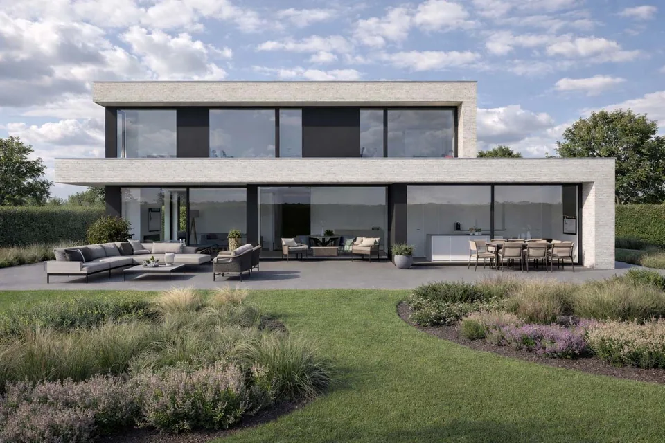 Achtergevel nieuwbouwwoning in Oostkamp – J.A.N Plus Architecten
