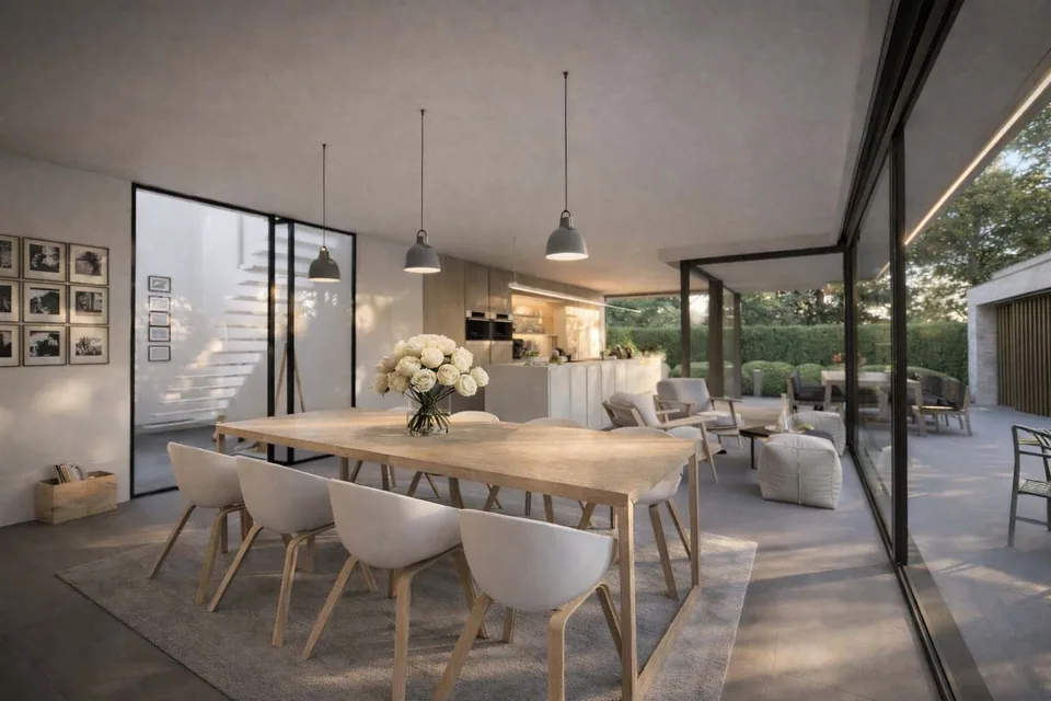 Interieur nieuwbouwwoning Oostkamp met veel licht
