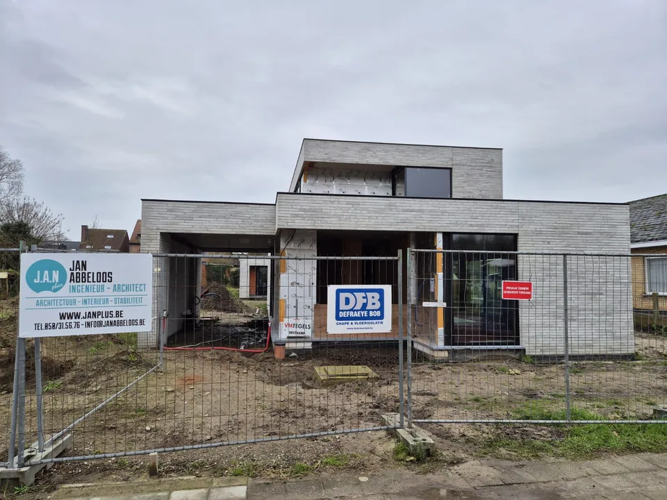 Voorgevel nieuwbouwproject in Oostkamp