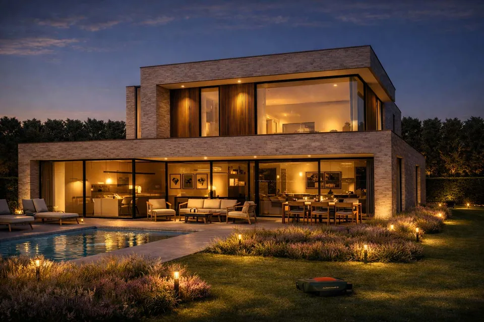 Nieuwbouwwoning in Oostkamp met zwembad door J.A.N Plus Architecten