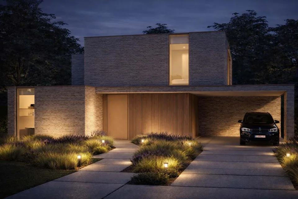 Voorgevel modern nieuwbouwproject in Oostkamp