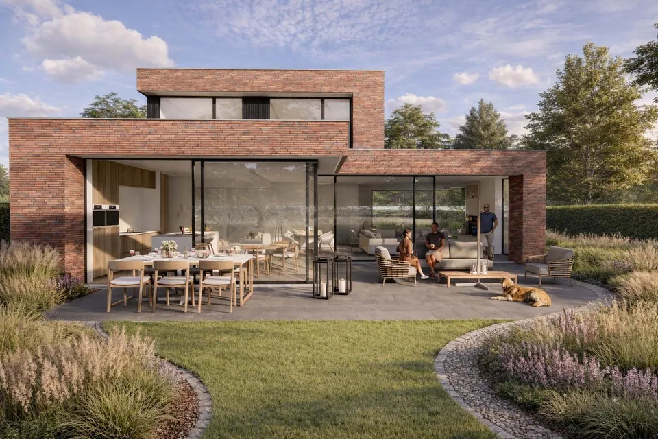 Achtergevel nieuwbouwproject Tielt