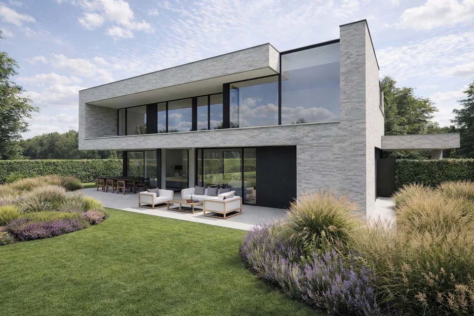 Achtergevel nieuwbouwwoning in Zedelgem – J.A.N Plus Architecten
