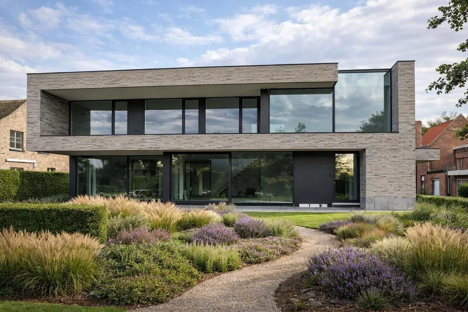 Achtergevel nieuwbouwwoning in Zedelgem – J.A.N Plus Architecten