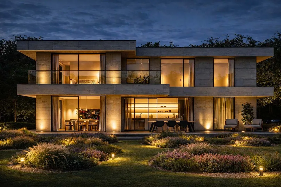 Gevel woning in Middelkerke met zwembad door J.A.N Plus Architecten
