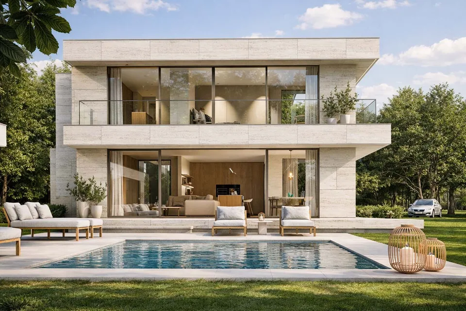 Verbouwing woning in Middelkerke met zwembad door J.A.N Plus Architecten