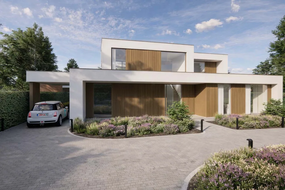 Voorgevel renovatie woning Oostkamp – architectuur en buitenruimte