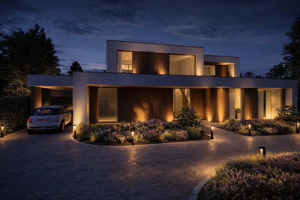 Voorgevel renovatie woning Oostkamp – architectuur en buitenruimte