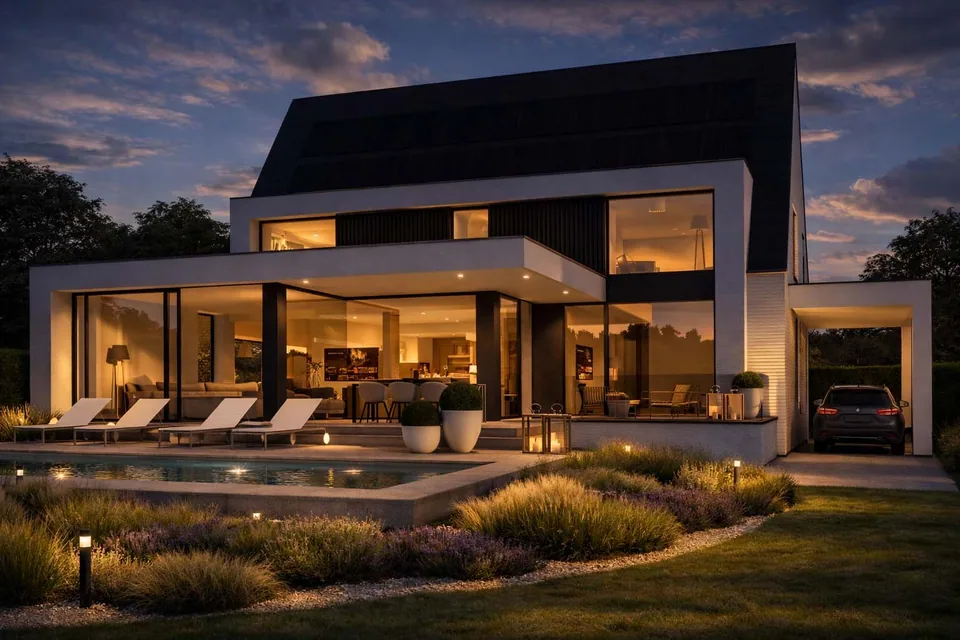 Achtergevel Verbouwing woning Sint-Kruis Brugge met zwembad – J.A.N Plus Architecten