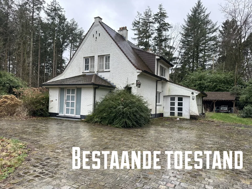 Voorgevel woning in Brugge met poolhouse en zwembad door J.A.N Plus Architecten